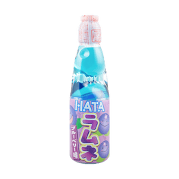 日本HATAKOSEN哈达  RAMUNE 弹珠波子汽水饮料 蓝莓味 200ml