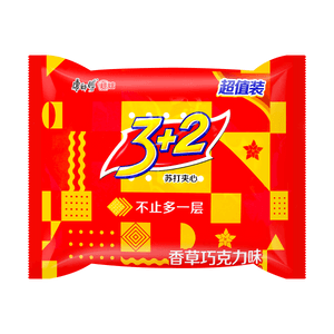 康师傅 3+2苏打夹心饼干 香草巧克力味 三连包 375g