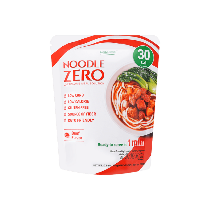 【味美香醇】Noodle Zero 蒟蒻麵 紅燒牛肉口味 220g【低卡低碳水】【熱水泡過後即食 可做拌麵】