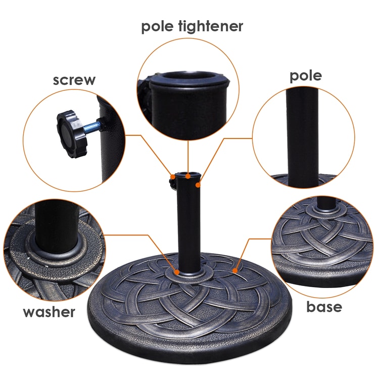 22 wrought iron patio umbrella stands 22" Heavy Duty Round Base Stand Complete any patio set with this decorative umbrella base by Jordan Manufacturing Sunnydaze 22 in. Square Cast