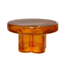 [US Cash Loan] LUXMOD round table top with floral orange low side table