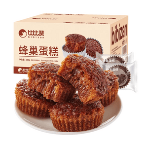 【中国直邮】 比比赞 蜂巢蛋糕 甜品面包 早餐营养小零食 充饥宵夜休闲食品小吃 500g