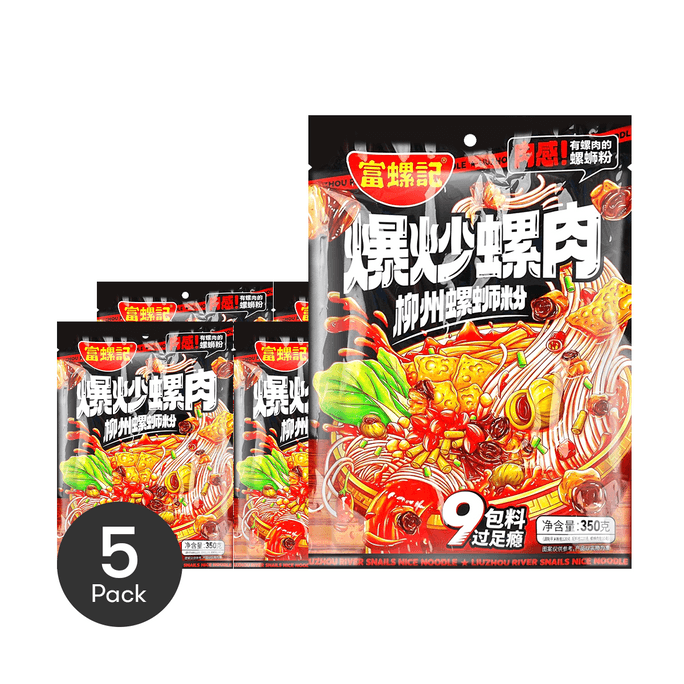 富螺記 爆炒螺肉 柳州螺螄粉 原味 350g【大顆螺肉添加】【過癮九包料】