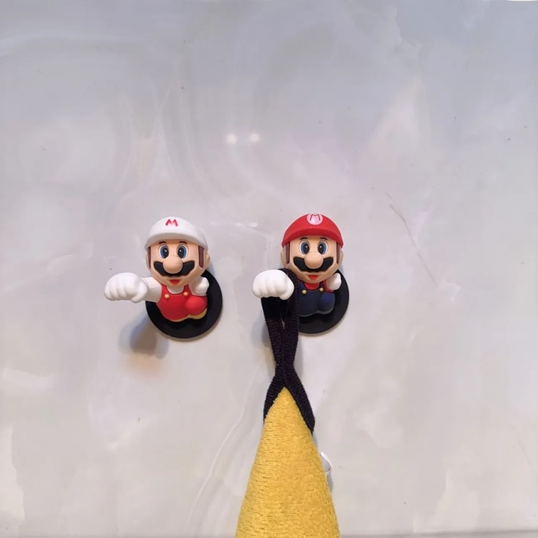  Mario hook no-drill towel hook, red/green/white/yellow mixed colors * 4 pieces 3