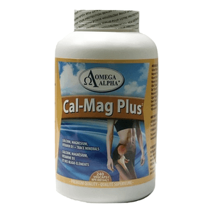 加拿大Omega Alpha Cal-Mag Plus健骨源-强化骨骼易吸收-液体源头钙镁+维D+微量元素 240粒入