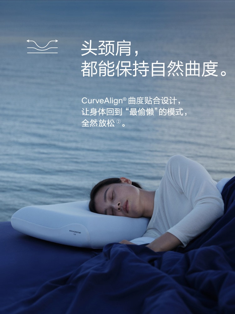 【中国直邮】 亚朵 星球正品深睡枕Pro4枕头护颈椎助睡眠侧睡记忆棉枕芯枕头套送礼物 单只装(枕芯*1+岩溪蓝 外枕套*1)