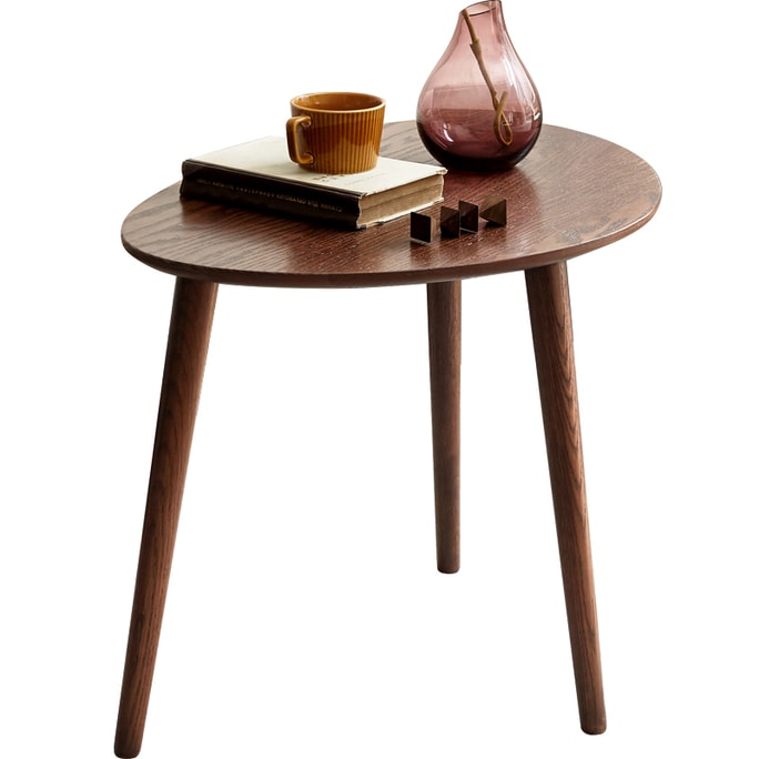 Fancyarn Solid Wood Side Table Walnut color Like a goose warm stone shape with o.85m