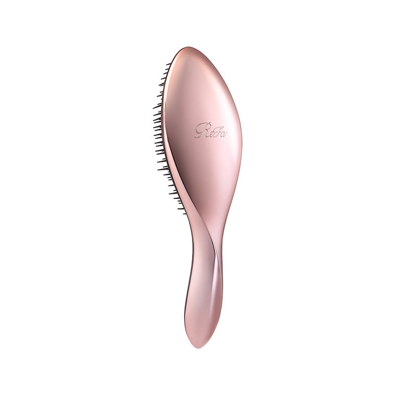 【Expédition directe du Japon】 REFA Brosse démêlante à long manche, légère et portable, utilisable sur cheveux secs ou mouillés, Rose Gold, 1 pièce