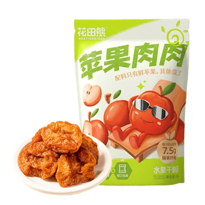 Huatian Bear Apple Meat Vintage Apple Dried Half Snack 0 Additives Casual Nostalgic Food 66g * 1 Bag