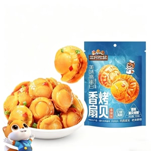 三只松鼠 扇贝口袋海鲜100g*1包 (100g)开袋即食香辣味解馋零食 扇贝肉