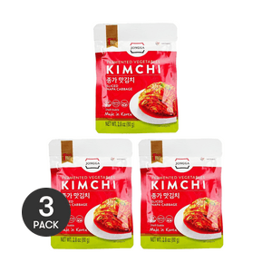 Authentic Korean JONGGA Kimchi ,2.82oz *3【3 Packs】【Korean Classic】【Ready to Eat】【Popular Side Dish】