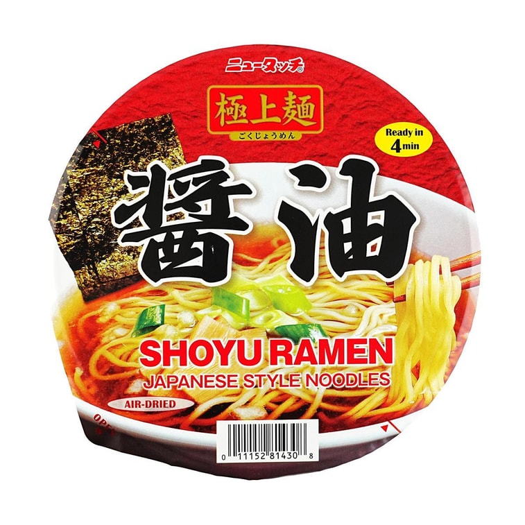 ニュータッチ醤油ラーメンカップ、3.39オンス 3