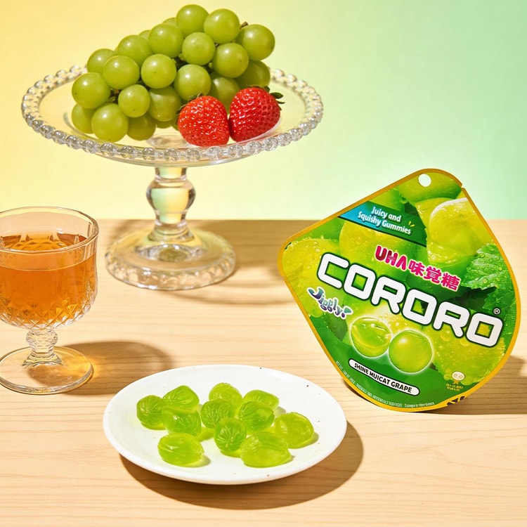 UHA Mikakuto Cororo Fruit Juice Gummy Candy Shine Muscat Green