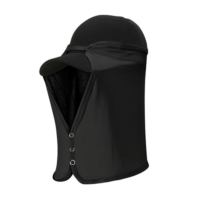 Sun Shade Hat Veil Sun Protection Curtain Hood Quick Dry Breathable Bib Black