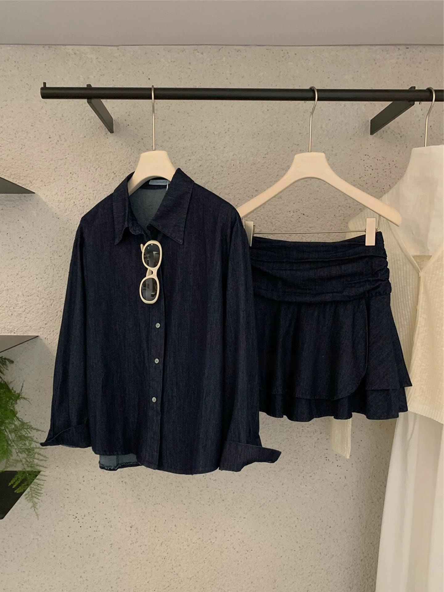 【加拿大直邮】 加拿大 SCENARIO 午夜缪思衬衫半裙两件套 S-M码 深蓝 深蓝色 S