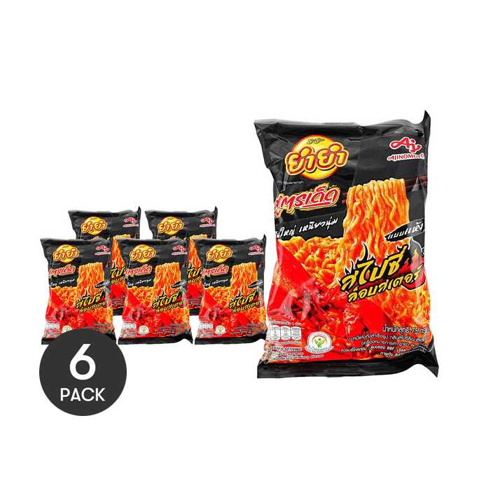 Sood-Ded タイ風スパイシーロブスターヌードル 2.65オンス x 6【6パック】【トムヤム風】【中毒性のある辛さ】【深夜の食事】