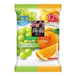 【日本直送品】オリヒロ いろいろ味こんにゃくゼリー 1袋12個入 低カロリー健康ジュースゼリー オレンジグリーン