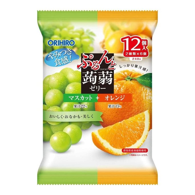 Orihiro Juju Juju Jello 12 / Bag Low Calorie Juju Juju Orange Green Extract