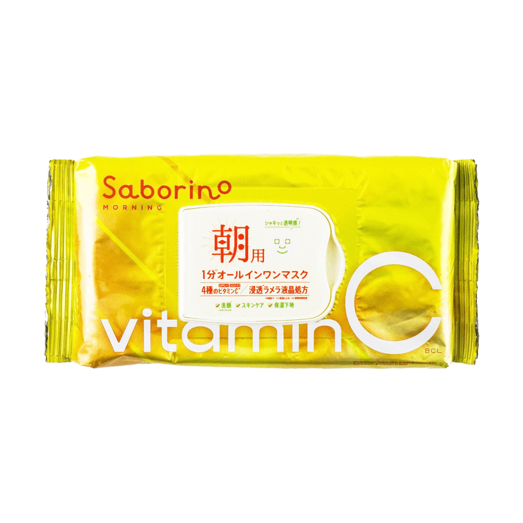 日本BCL SABORINO 早安面膜高渗透VC 60秒懒人保湿面膜 洁面护肤打底3合1 抽取式晨间面膜 醒肤补水 早C美白 30片入 3