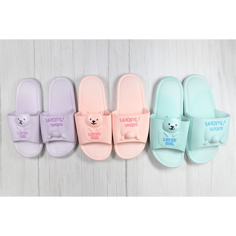 GINKGOHOME 可爱小熊室内塑胶软垫防滑拖鞋 紫色 (36-37 US 5-6) 3