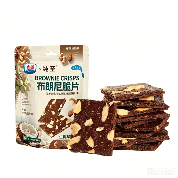Brownie Crisps, Nut Snacks, Dried Pastries, Office Snacks [raw Coconut Latte Flavor] 60g*1 pack