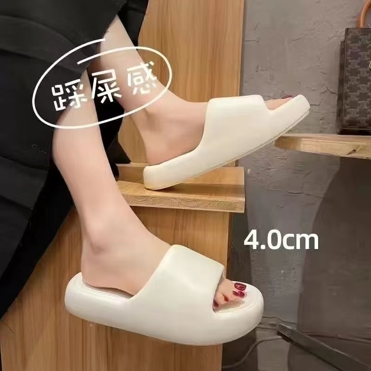  EVA 拖鞋 踩屎感涼鞋 40-41碼 防滑防臭 3cm加厚舒適 浴室拖鞋 白色 尺寸偏小 3