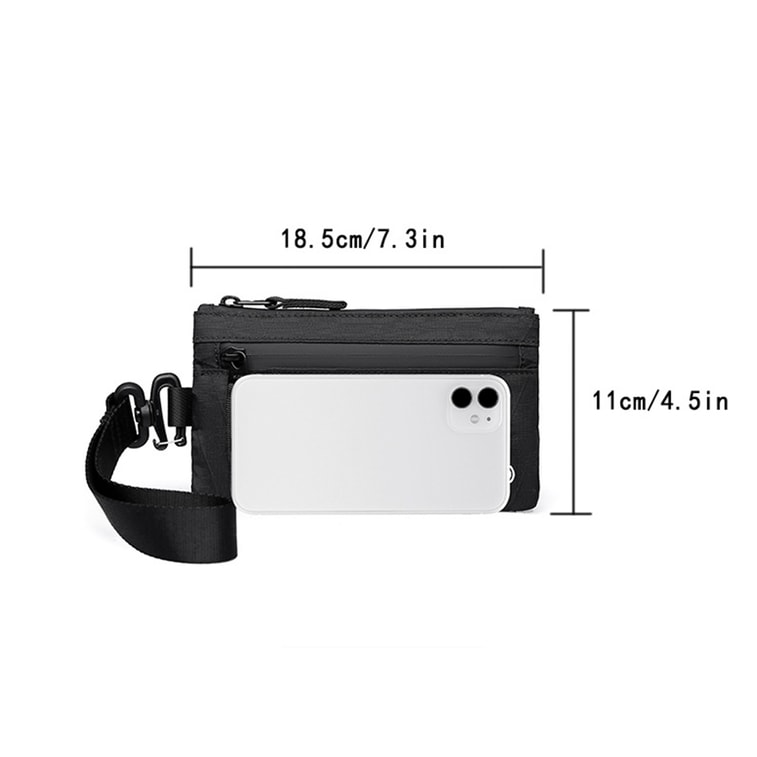 【中国直邮】 HSPM 新款rfid零钱包手机包防盗刷卡包x-pac大号旅行手包钥匙包 黑色 F 1个 9