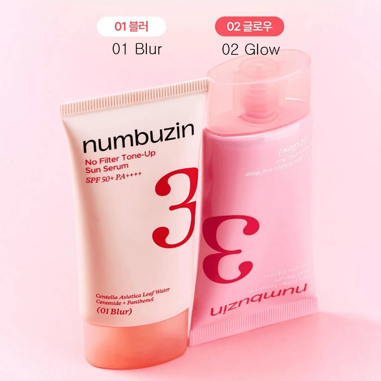 No.3 No Filter Tone Up Sun Serum SPF50+PA++++ 50ml #02 Glow - Yami.com