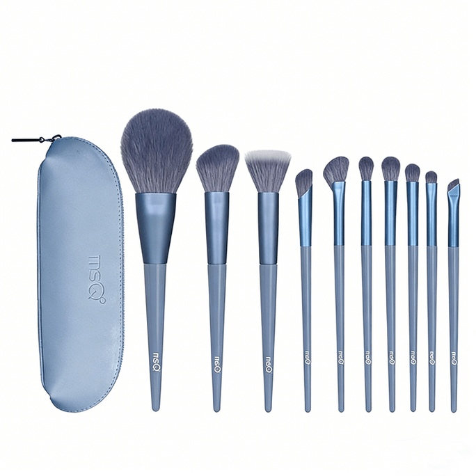 【中国直邮】 魅丝蔻 10支天青化妆刷套装新手眼影刷点彩刷软毛便携美妆工具 *1件