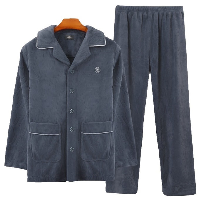 Autumn And Winter Pajama Pants Set Smoke Grey L/170
