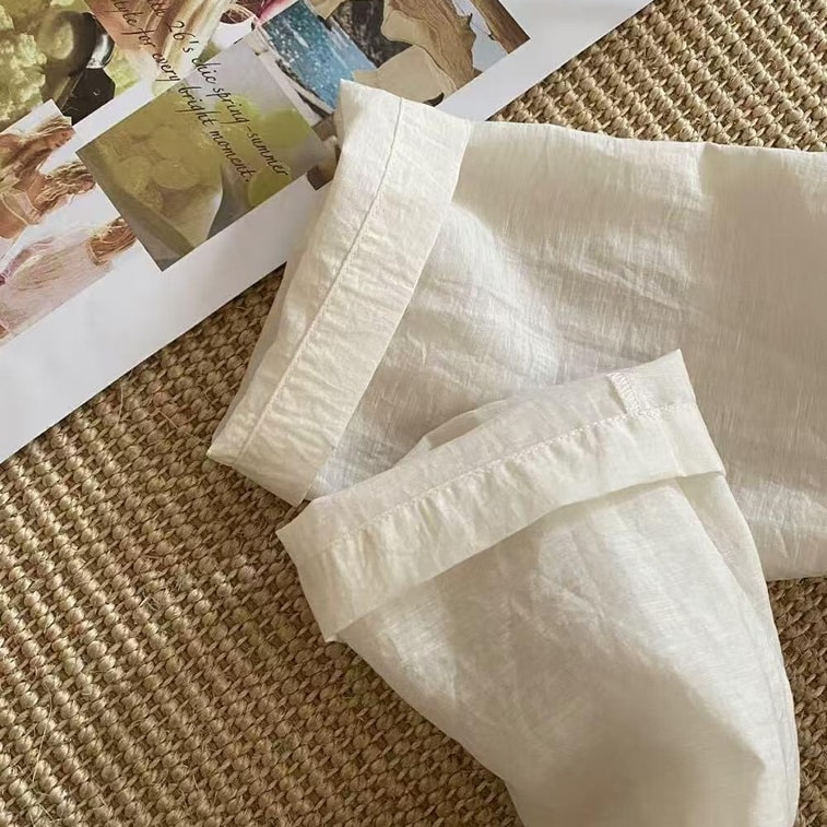 【加拿大直邮】 加拿大 SCENARIO 奶油白荷叶边系带上衣 米白色 S-M码 米白色 M 5