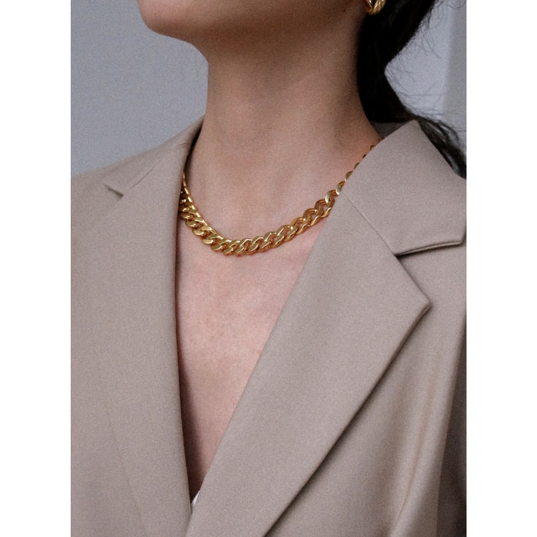 SHAPES STUDIO 超宽Curb叠戴项链 一条 4