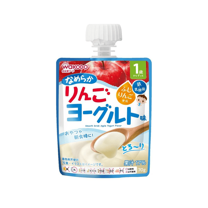 [일본발 다이렉트 메일] WAKODO 1세+유아용 과일야채주스 젤리주스 빠는 재미 요거트맛 70g