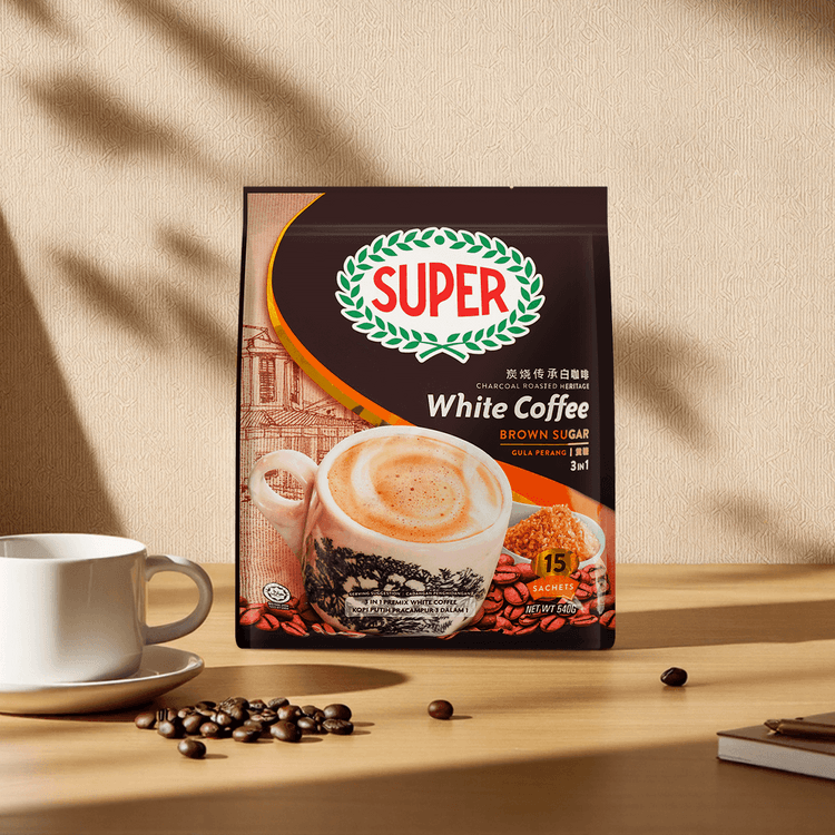 SUPER Charcoal Roasted Brown Sugar White Coffee 33g*15packs - Yami.com