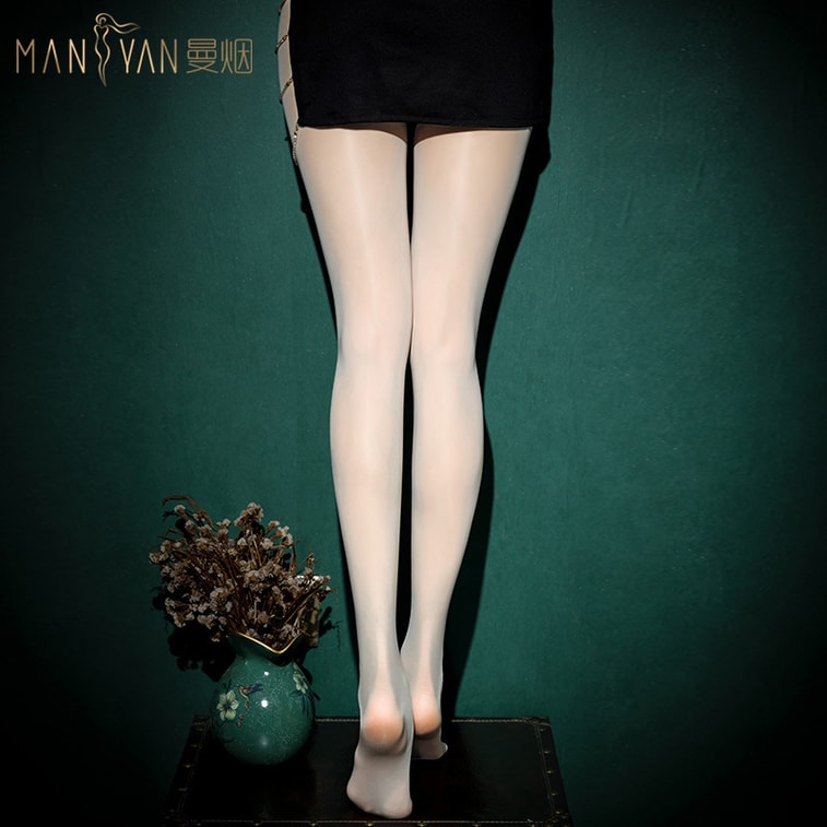【中国直邮】 曼烟 8D开裆光泽神裤 油光油亮开档 性感情趣丝袜连裤袜 黑色均码 3