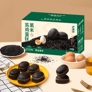 泸溪河 黑米蒸鸡蛋糕 360g【东北黑金香米 软糯清甜】【营养早餐 新鲜短保美味】