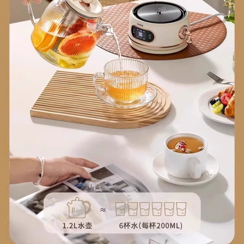 【中国直邮】 法国 思密达 110V全玻璃恒温养生壶新款家用多功能烧水壶小家电  1.2L 一个装