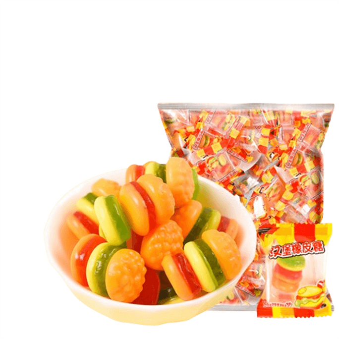 Hamburger Gummy Internet Red Nostalgic Fruit QQ Candy Candy Children's Snacks 200g/ Package