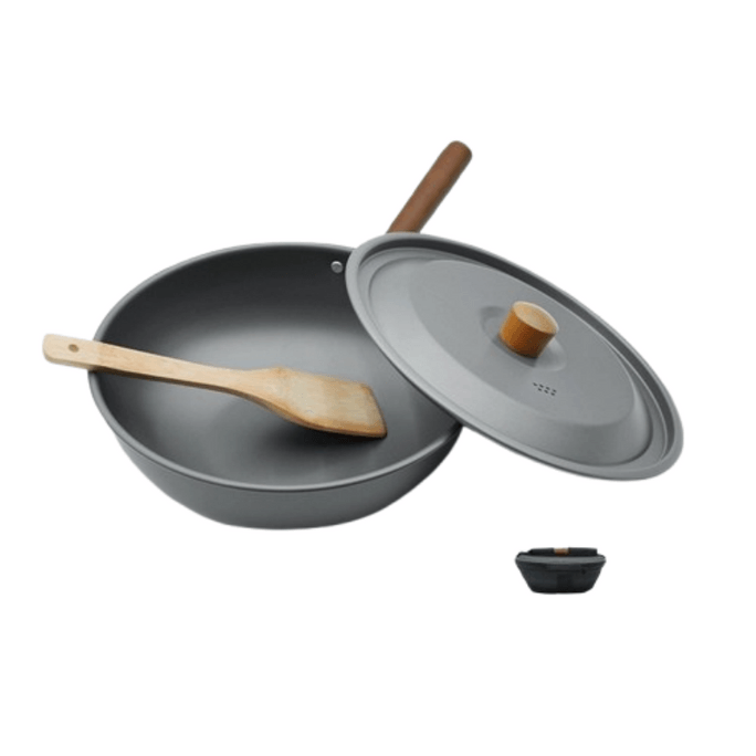 [中国から直送] Locke アウトドア 中華鍋 ポータブル キャンプ 折りたたみ調理器具 ピクニック 炒め物 調理 オールインワン キャンプ用調理器具 27CM (1個)