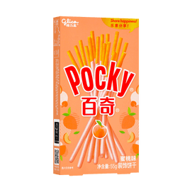 Japanese Peach Cream Pocky Cookie Sticks, 1.94oz