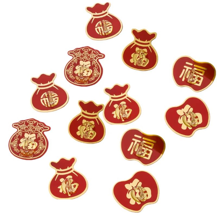 New Year Fu Character Hook 6 Pcs 4