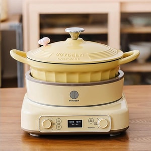 BUYDEEM Enameled Cast Iron Dutch Oven 3.1QT, 8.7 inch Mellow Yellow