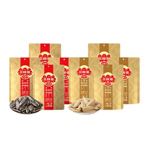 【中国直邮】 三胖蛋 人气双味大瓜子组合 颗粒饱满 大小均匀【皮薄仁香 瓜子界的天花板 八包瓜子 全家畅享】原味葵瓜子90g*4袋+五香葵瓜子90g*4袋