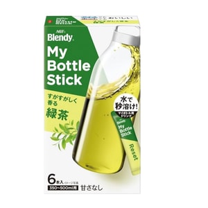 【日本直邮】 日本 AGF Blendy My Bottle系列 清新飘香速溶无糖绿茶 6条装