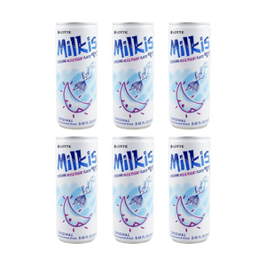 【韓國直郵】 韓國 韓國樂天 LOTTE樂天 MILKIS妙之吻 牛奶碳酸汽水 原味250ml*6瓶