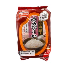 Hokkaido Yumepirika Instant Cooked White Rice,4pcs