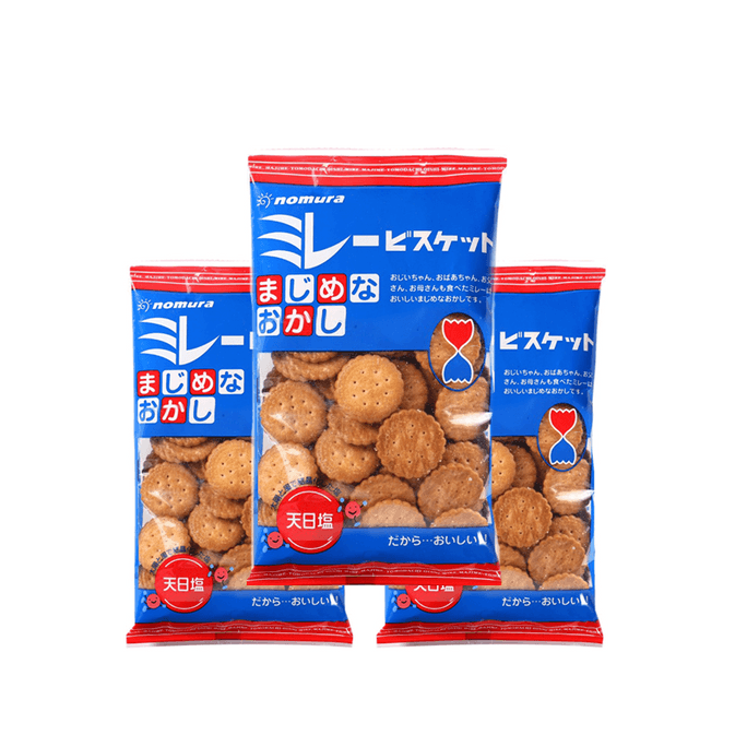 【日本直郵】 日本 野村 煎豆 小圓餅 薄脆餅乾 120g 3袋 【超值組合】