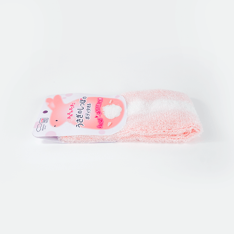 日本MARNA 洗澡搓澡沐浴巾 動物主題 粉紅兔子 6