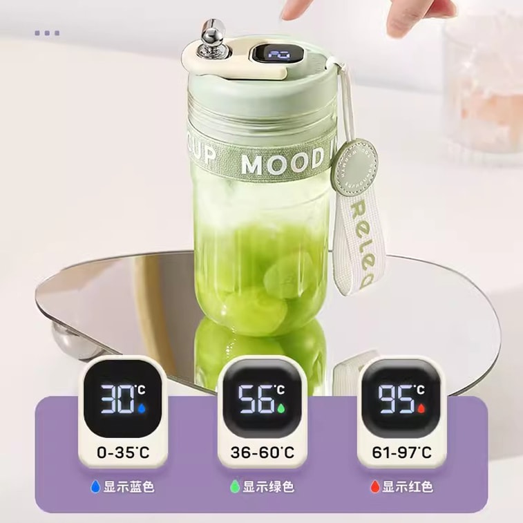 [중국에서 직접 메일] 우 생물학적 지능형 온도 유리 컵 커피 브라운/430ml 마시는 컵 콩 베리 주스 차 커피 컵 5