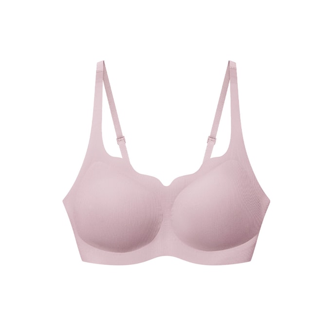 One Size Breezing In Wavy Edge Soft Support Vest Bra Pink  One Size